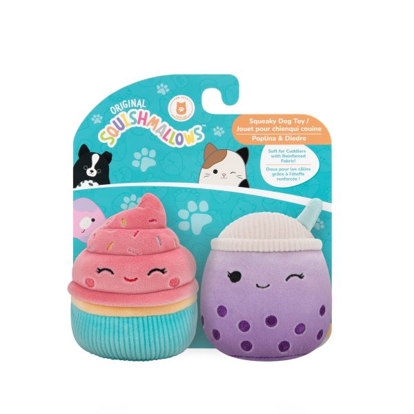 2-Pack Squeaky Plush Dog Toy (Sweets  - Poplina & Diedre)